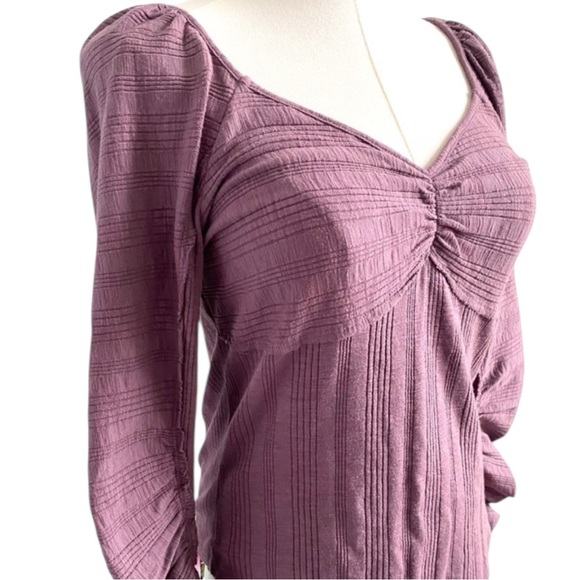 Anthropologie Pilcro Shirt Womens Ribbed Ruched Long Sleeve Top Size Medium NEW - Picture 6 of 9